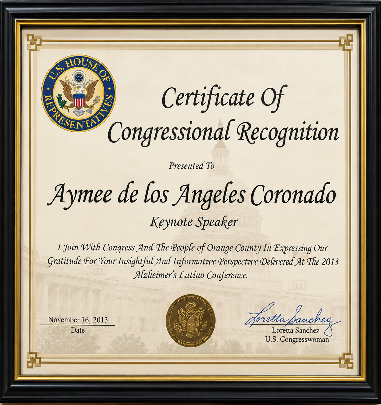 Reconocimiento de Aymée de los Ángeles 1