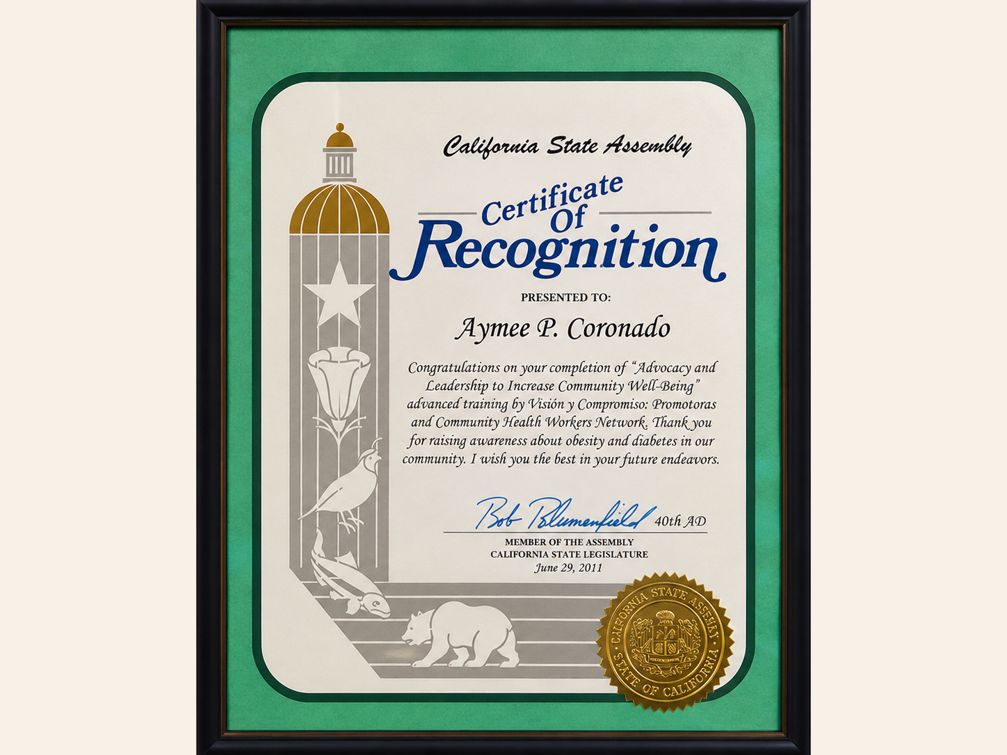 Reconocimiento de Aymée de los Ángeles 5